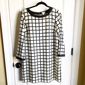 J. Crew windowpane 3/4 sleeve dress